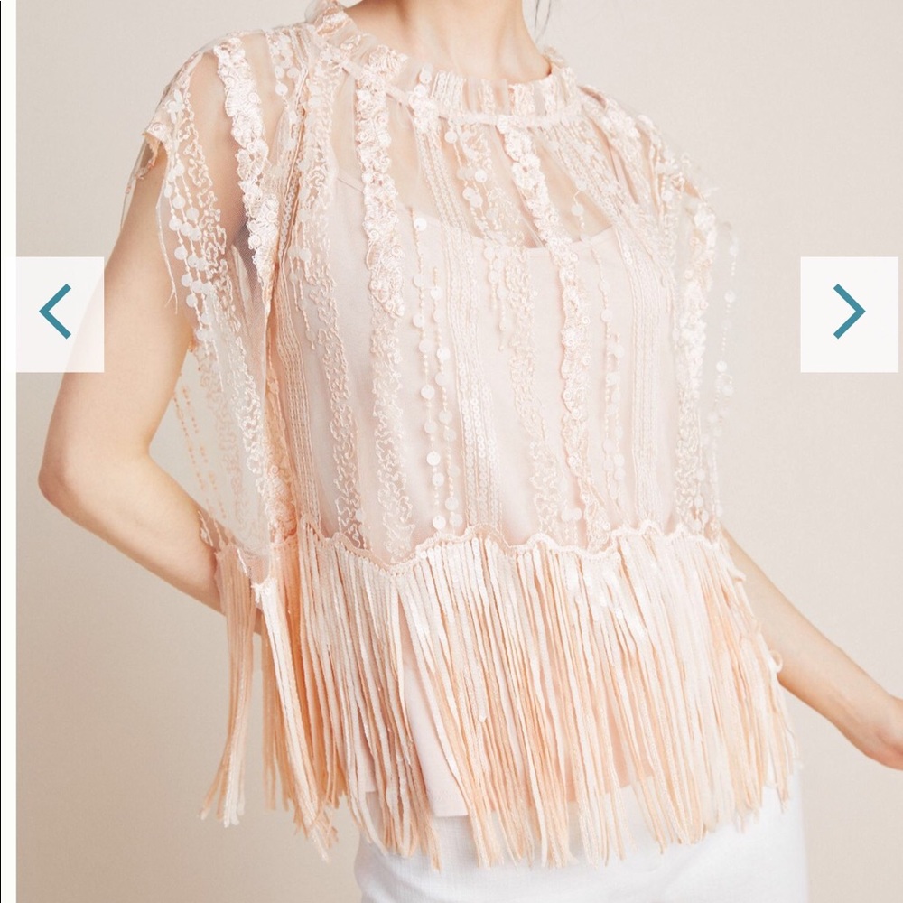 NWT Anthropologie Fringe Blouse